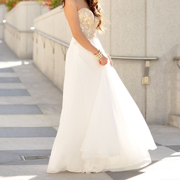 Faviana S7325 Strapless Embellished Bodice Dress - Picture 2 of 8